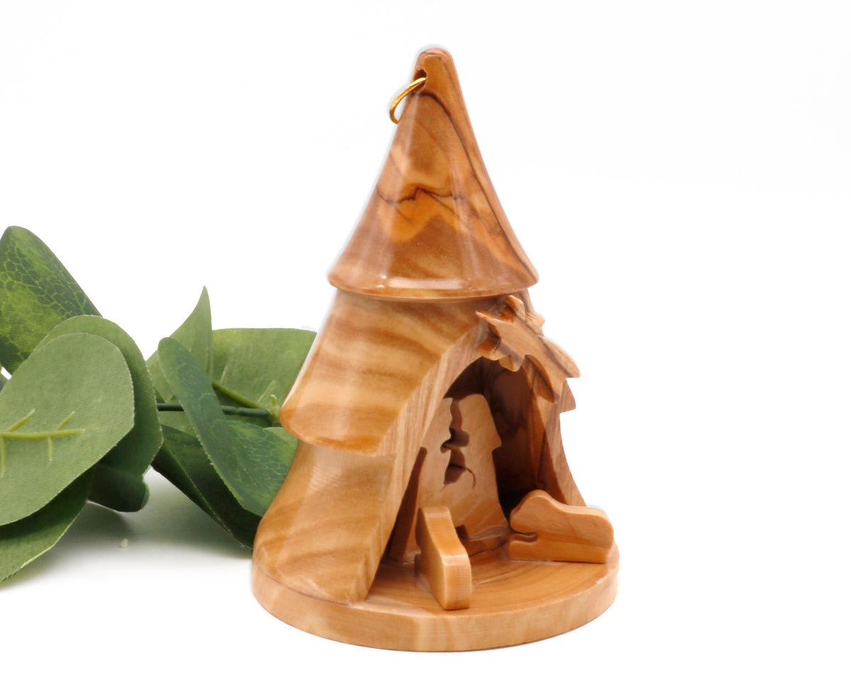 Handmade Wooden Nativity Scene From The Holy Land | Nativity Set For Christmas Decoration | Olive Wood Manger Scene Nativity Christmas Gift