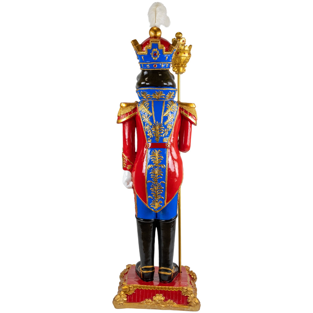 Northlight Regal Commercial Christmas Nutcracker Soldier with Scepter - 6.5' - Red and Blue