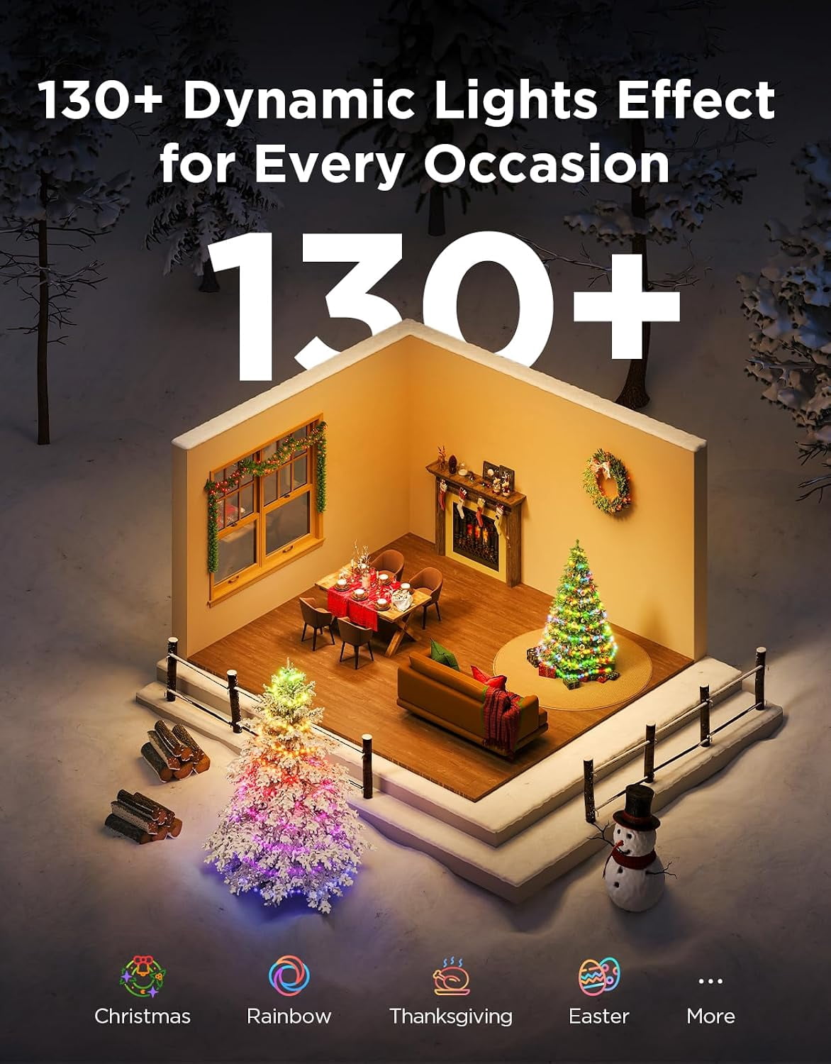 Govee Outdoor Christmas String Lights RGBWIC Lighting Effects