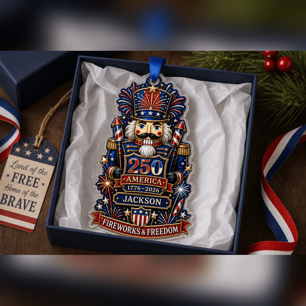 Christmas Ornament Firework Nutcracker Hanging Tree Decor for Patriotic Holiday Celebrations