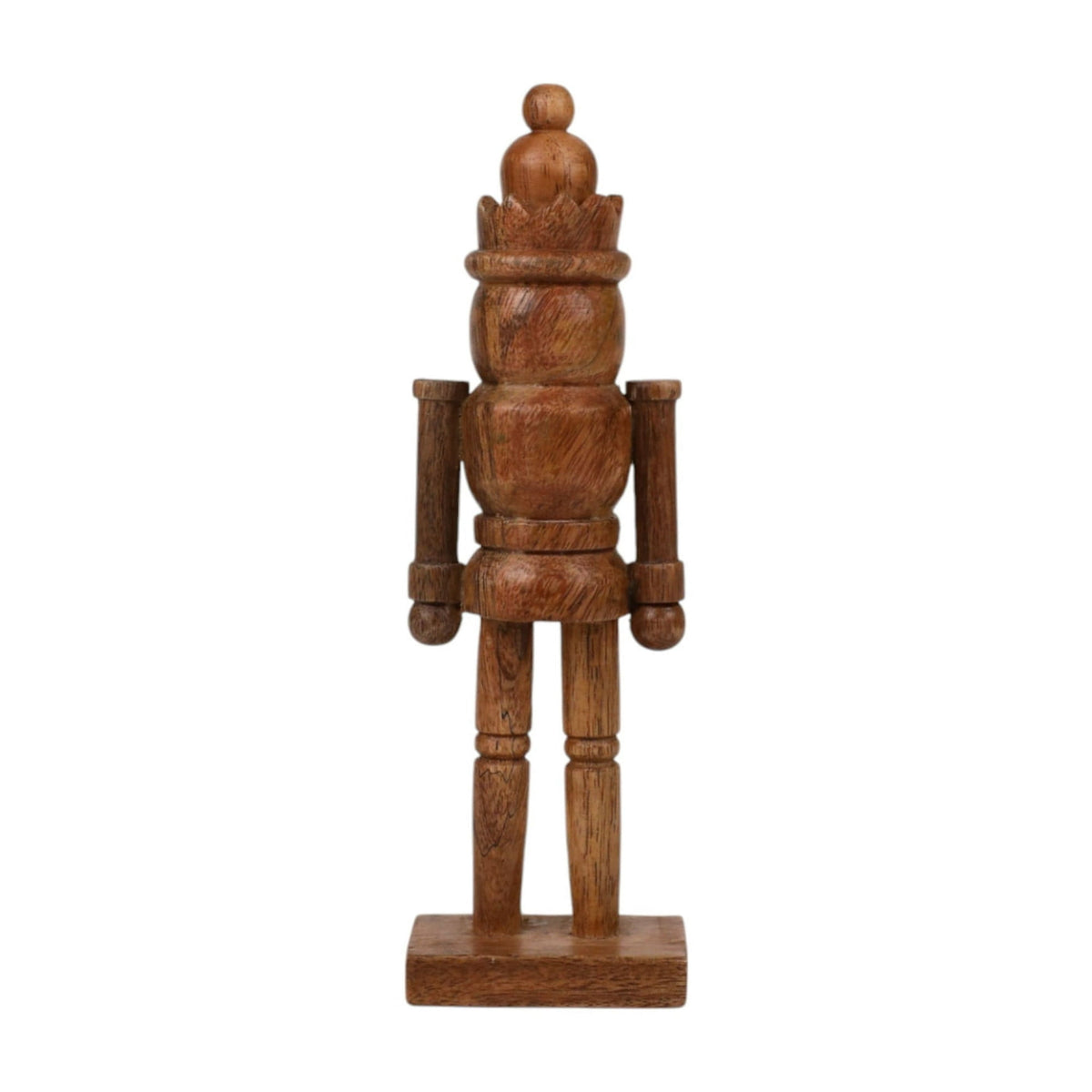 Wooden Nutcracker 2-Pack Set – Includes 16” and 8” Natural Brown Nutcracker Figures, Traditional Christmas Decorations