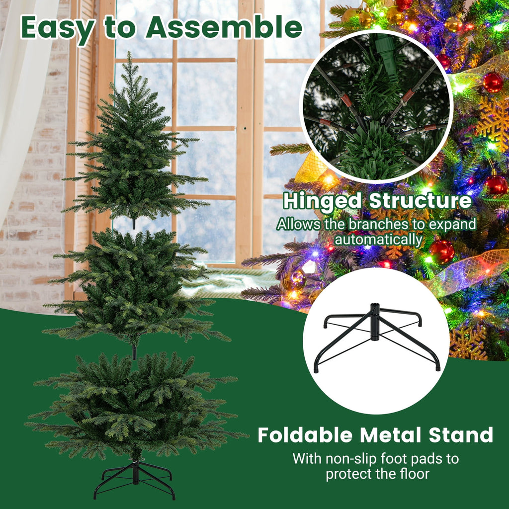 Topbuy 9 FT Pre-lit Artificial Christmas Tree Hinged Xmas Tree with 1770 Branch Tips 560 Multicolored & Warm White LED Lights