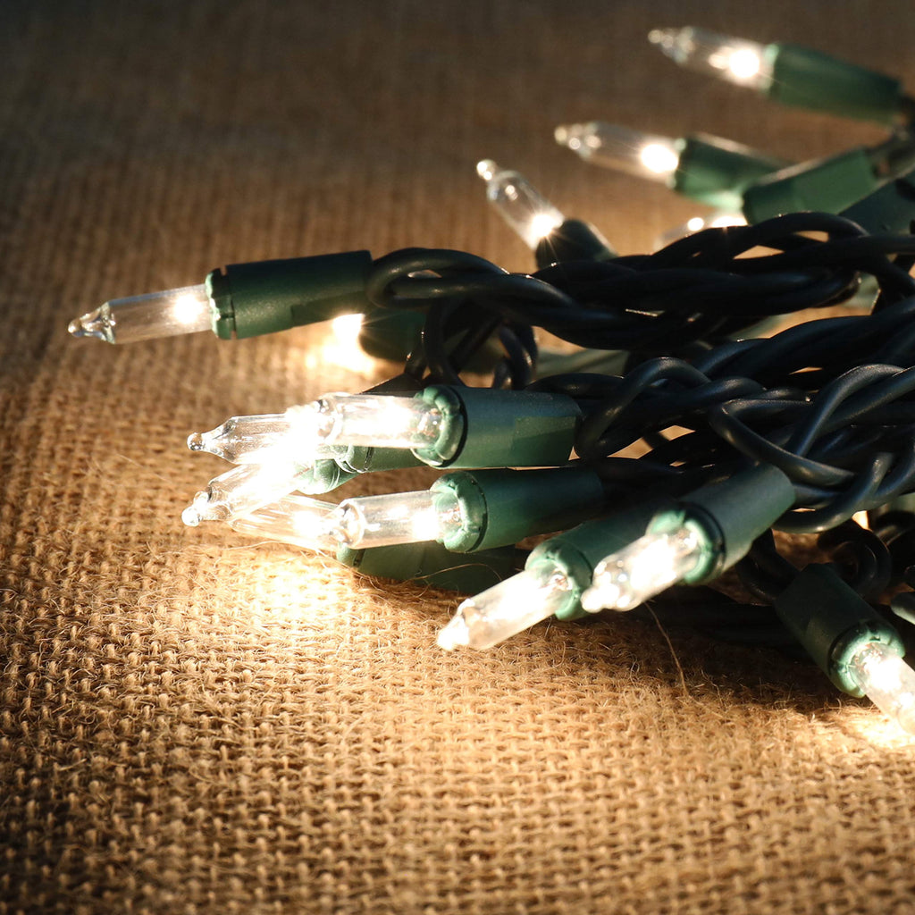Joiedomi 100-Count Clear White Christmas Light Set,Green Wire Lights for Christmas Decorations,Holiday,Party,Home,Indoor or Outdoor Decorations