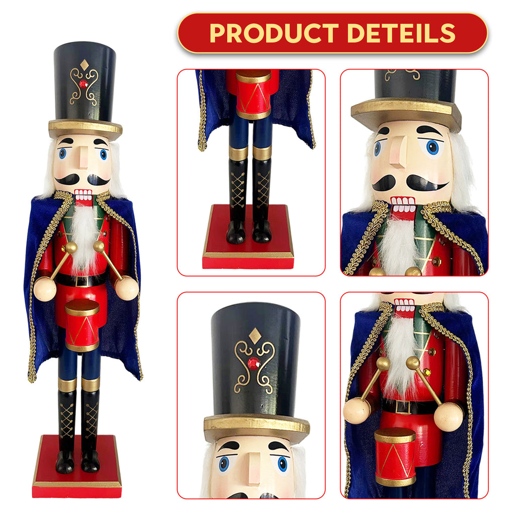 24Inch Wooden Soldier Nutcracker Christmas Decor - Festive Christmas Nutcracker Gift, Winter Indoor Decoration for Table, Desktop & Fireplace