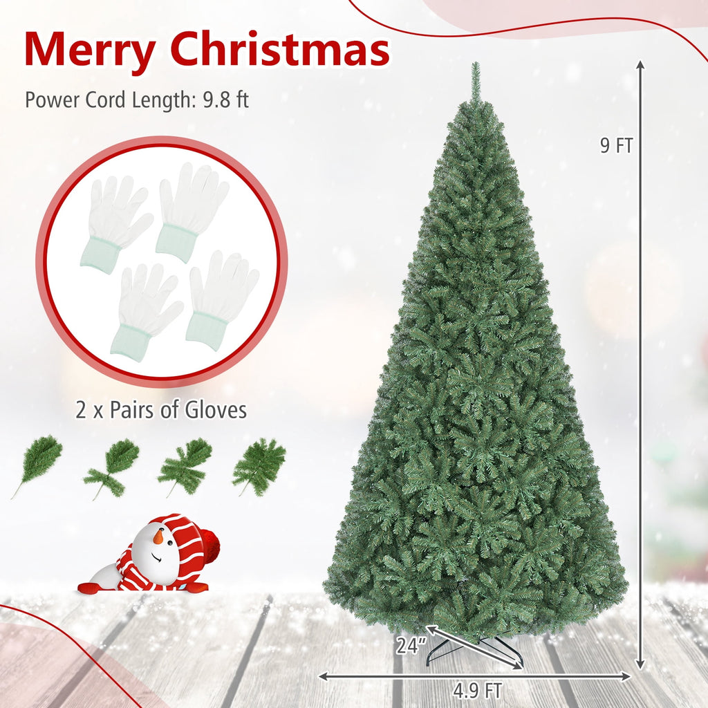 Costway 4 FT Pre-Lit Artificial Christmas Tree with 296 Dense Branch Tips, 100 LED Lights