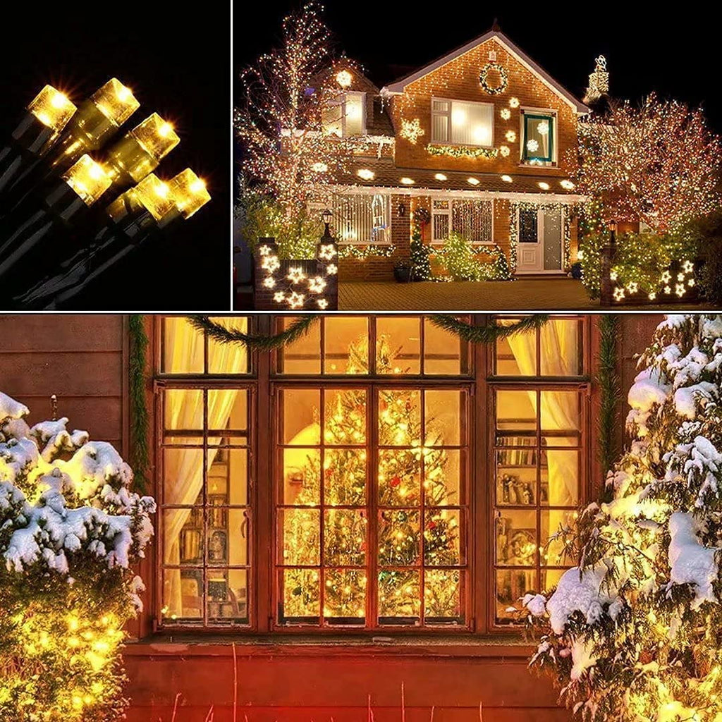 Rirool 2-Pack Solar Christmas Lights 100LED 39ft Waterproof Multicolor String Lights with 8 Modes for Gardens, Wedding, Party, Christmas Tree, Xmas Outdoor Decorations
