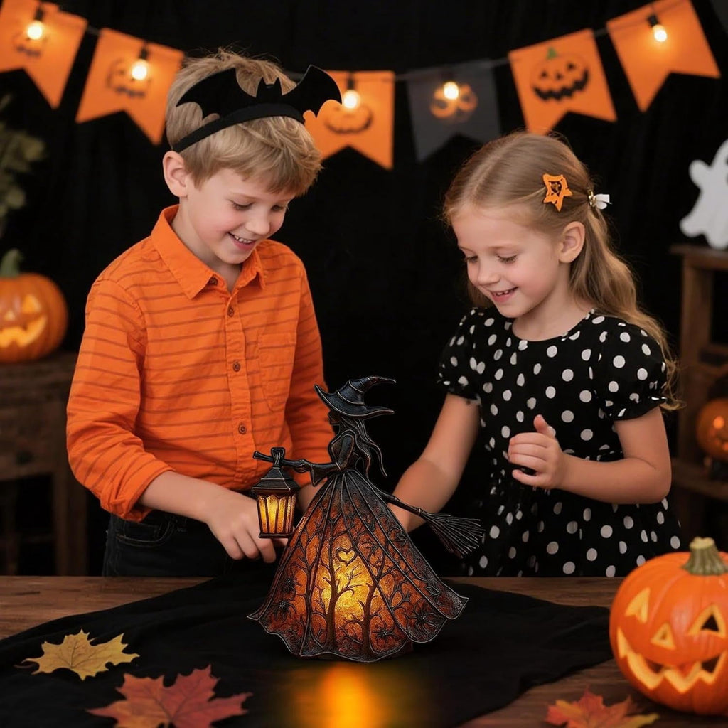Halloween Witch Hat Lamp,Spooky Decorative Table Lamps,Indoor Holiday Party Atmosphere Lighting for Home,Porch,Tabletop Decor