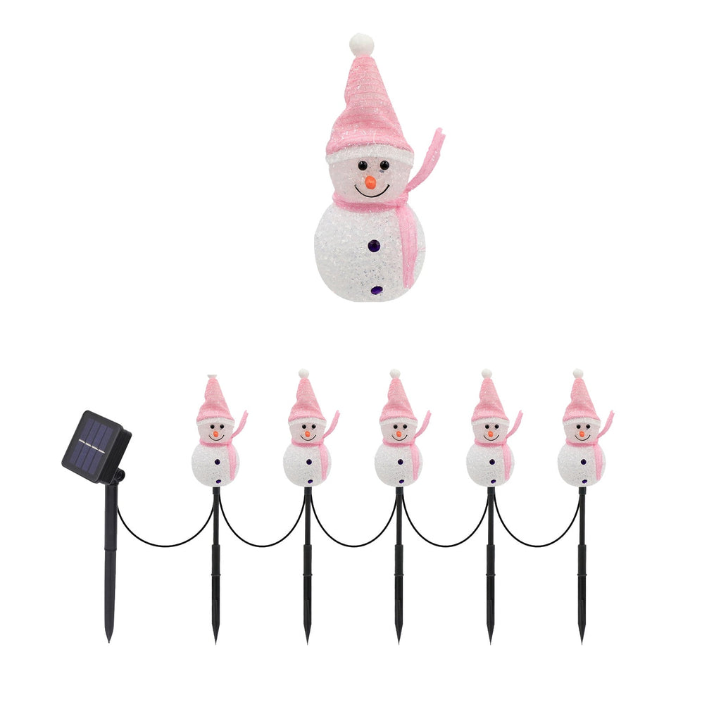 5pcs 17.3in Outdoor Christmas Lights, CXALSSY C9 LED Solar Christmas Lights near Me, Solar Outdoor Christmas Lights for House, IP65 Waterproof XMAS Snowman Decorations