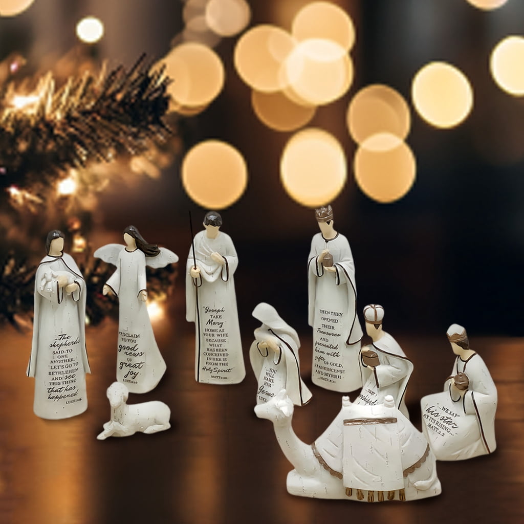 Jesscasday Baby Jesuses Holy Family Statue Miniature Christmas Nativity Scene Sculpture