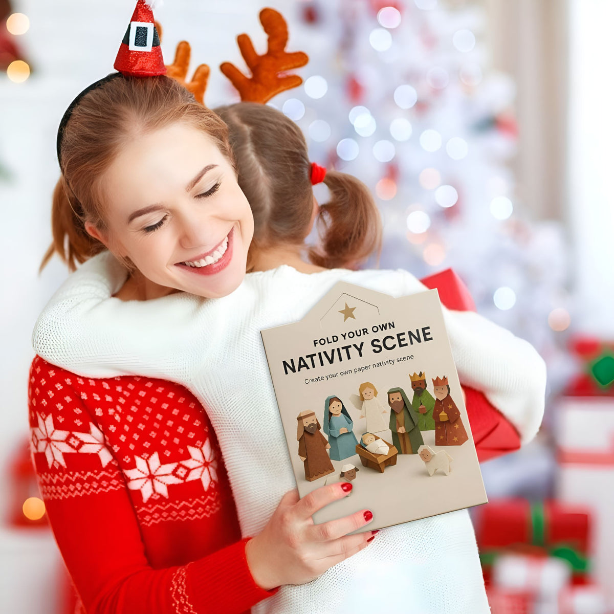 BESTSKY 2026 New Diy Paper Nativity Scene Kit-Holiday Decoration for Family Activities,Step-By-Step Instructions for Easy Crafting,For Mantel and Table Display