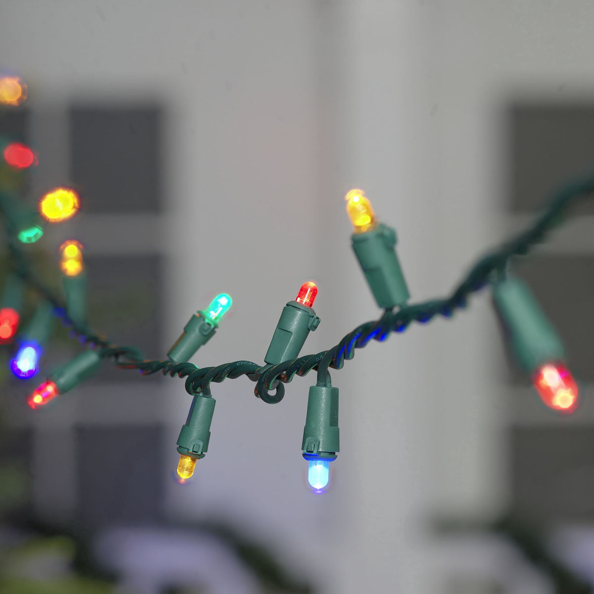Indoor/Outdoor 240-Count LED Dome Christmas String Lights, Warm White, Green Wire, 47', by Holiday Time