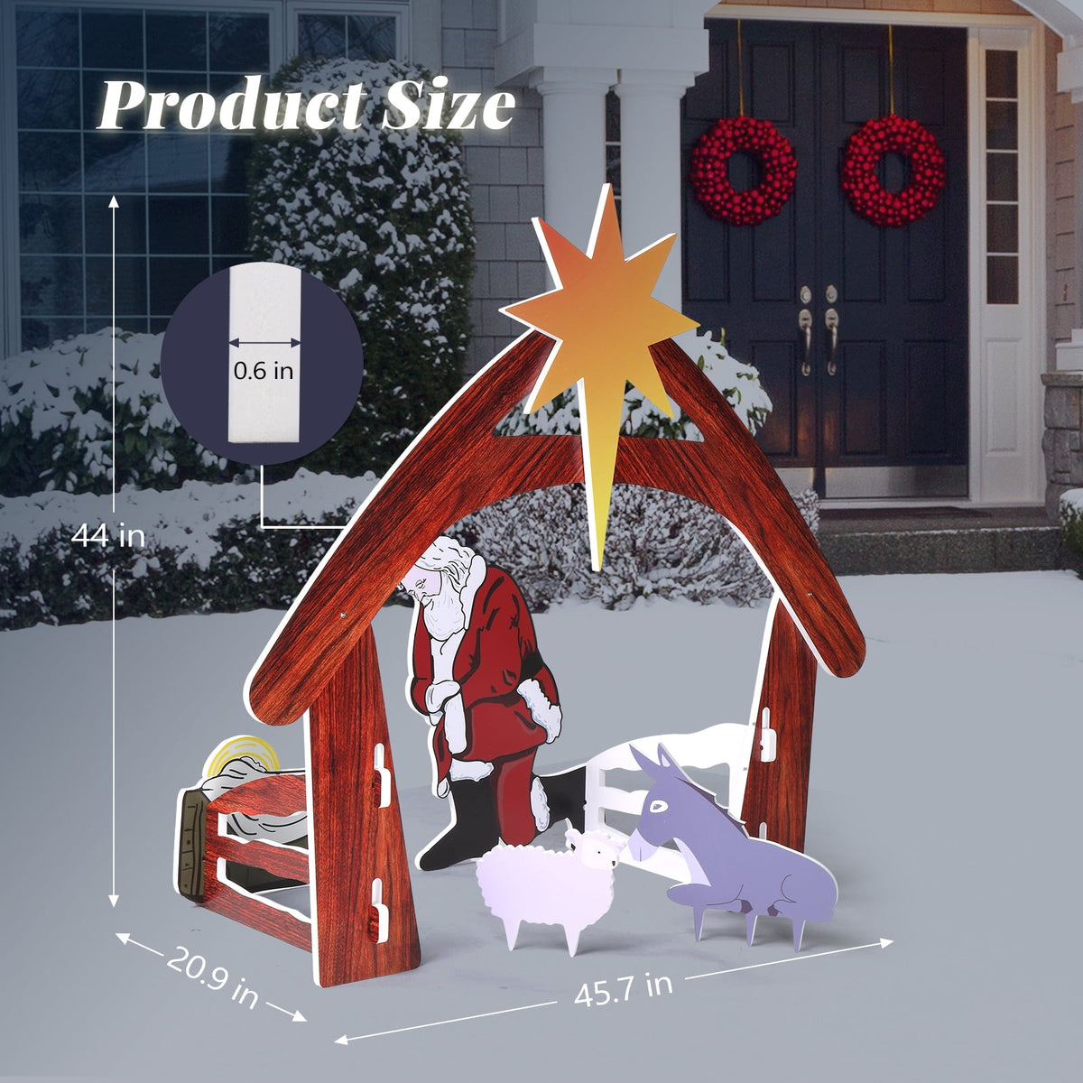Ktaxon Christmas Outdoor Nativity Scene Large Holy Family Christmas Decorations for Front Yard and Church
