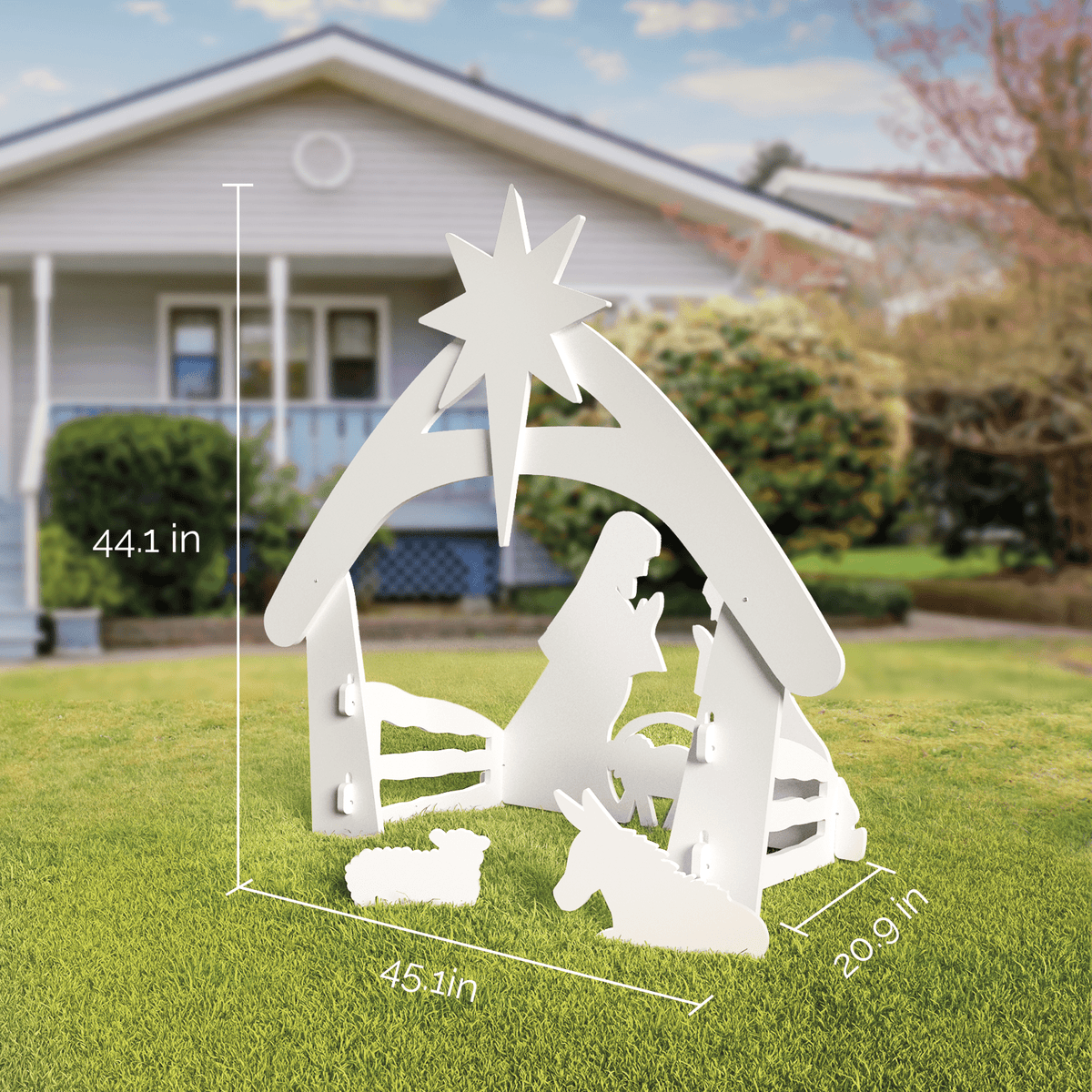 UBesGoo Weatherproof Lawn Nativity Scene Yard Display Outdoor Nativity Sets for Christmas