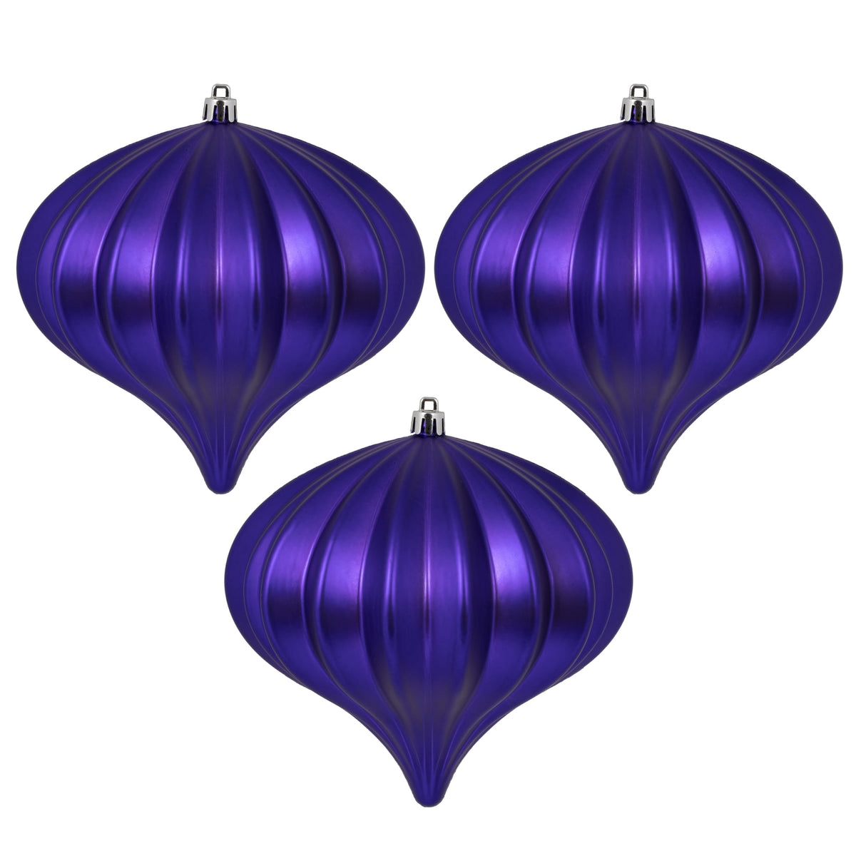 Vickerman 5.7" Burnished Orange Matte Onion Christmas Ornament, UV treated, Set of 3