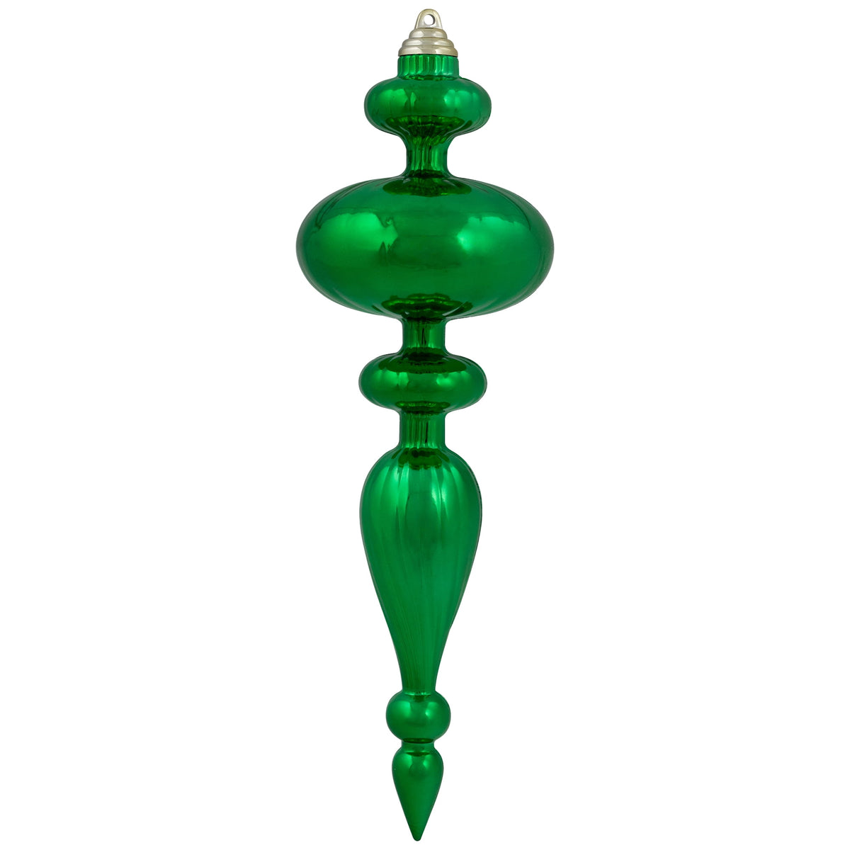 Northlight Shatterproof Commercial Size Finial Christmas Ornaments - 14" - Green - Set of 4
