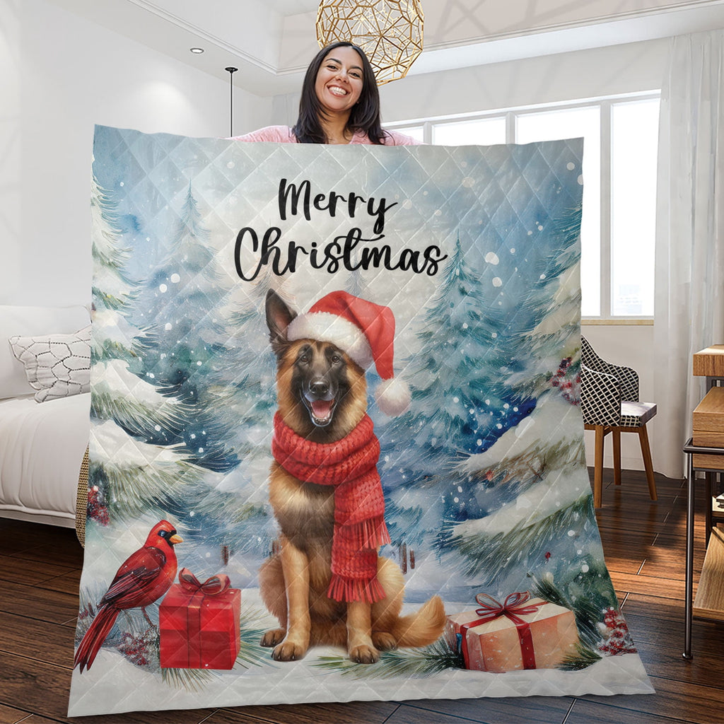 Merry Christmas French Bulldog Enjoys Woofmas Winter Xmas Holiday Quilt Bedding Set Dog Lover Gifts 1 Blanket Bed Cover 2 Pillowcases - 02022