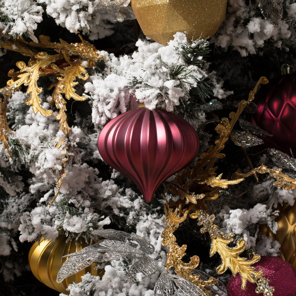 Vickerman 5.7" Burnished Orange Matte Onion Christmas Ornament, UV treated, Set of 3