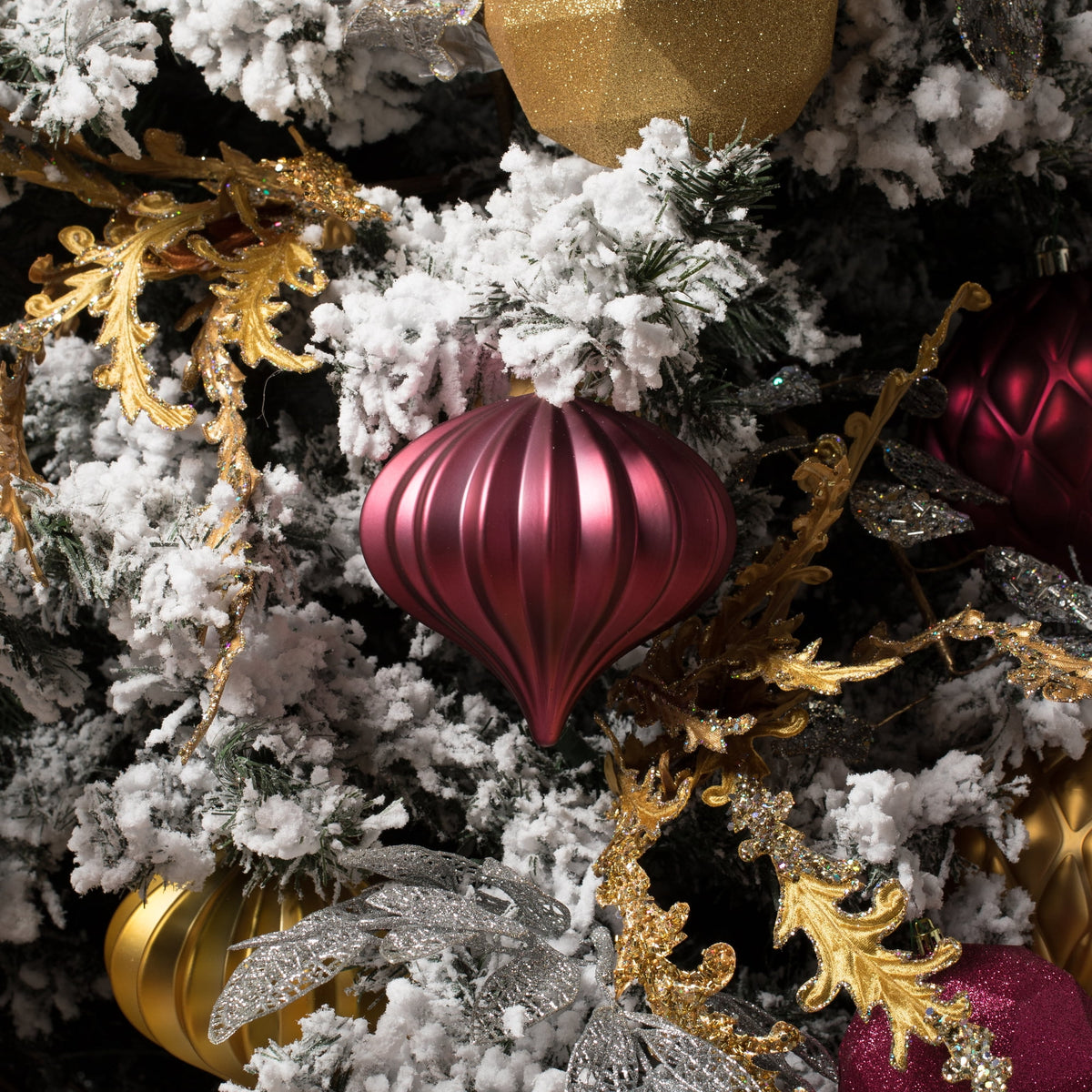 Vickerman 5.7" Burnished Orange Matte Onion Christmas Ornament, UV treated, Set of 3