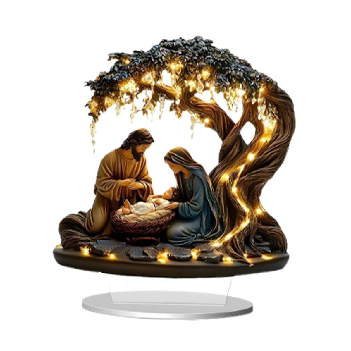 LeeQinersw Christmas Nativity Scene 2D Holy Family Xmas Tabletop Decor Nativity Display for