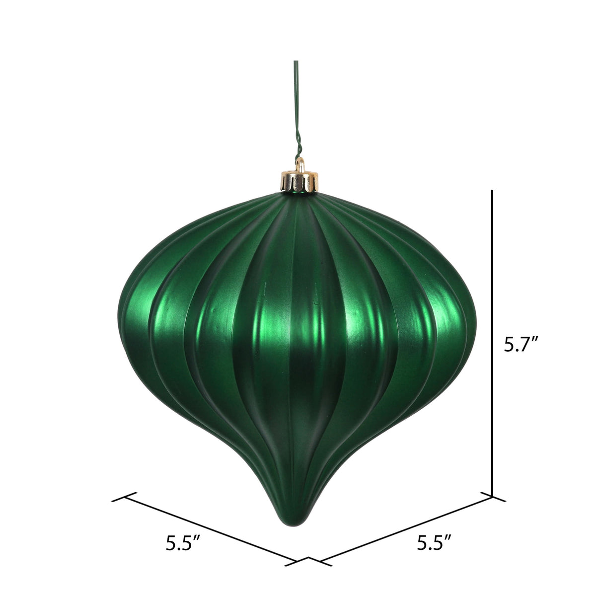 Vickerman 5.7" Teal Shiny Onion Christmas Ornament, UV treated, Set of 3