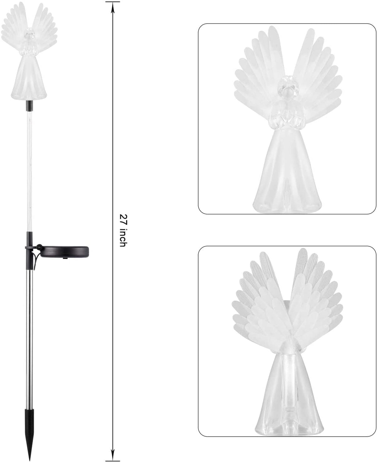 QiShi Solar Garden Lights Tree Outdoor Multi-Color Changing LED Stake Lights Flower for Garden, Patio, Yard and Decoration Solar Flickering Tree Lights (Tree,2 Pack)