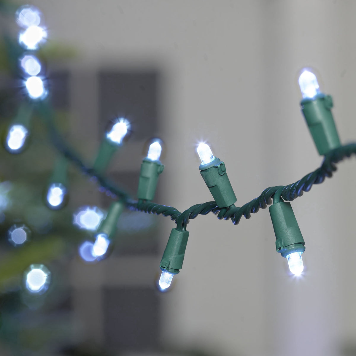 Indoor/Outdoor 240-Count LED Dome Christmas String Lights, Warm White, Green Wire, 47', by Holiday Time