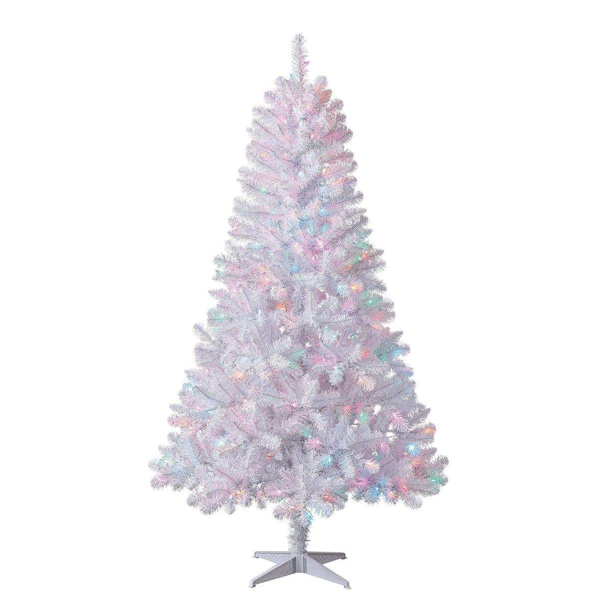 6.5' Pre-Lit Madison Pine Green Artificial Christmas Tree with Color-Changing LED Lights and Stand, by Holiday Time