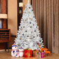 6 Ft White Christmas Tree with Memory Wire, 760 Tips Hinged Artificial PVC Tree, Easy Assembly Holiday Xmas Tree for Indoor Decor (Ornaments Not Included)