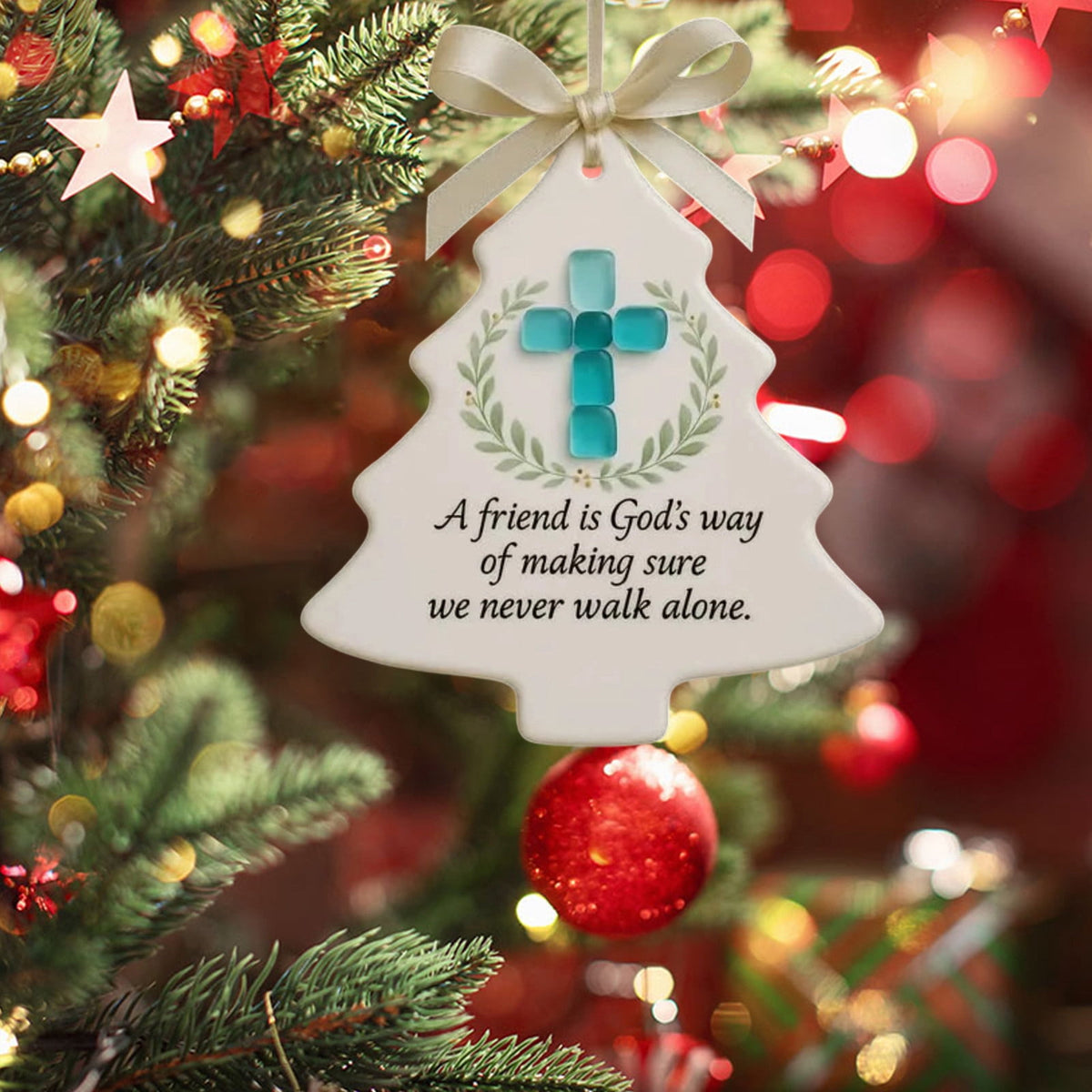 Lunxisen 1 Pcs Sea Glass Nativity: Jesus’ Birth Christmas Ornament,Coastal Inspired Sea Glass Nativity Ornament,Handmade Nativity Scene, with Shells and Starfish