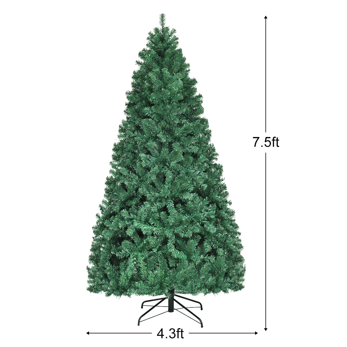 Costway 7.5Ft Pre-Lit Hinged PVC Christmas Tree 400 LED Lights