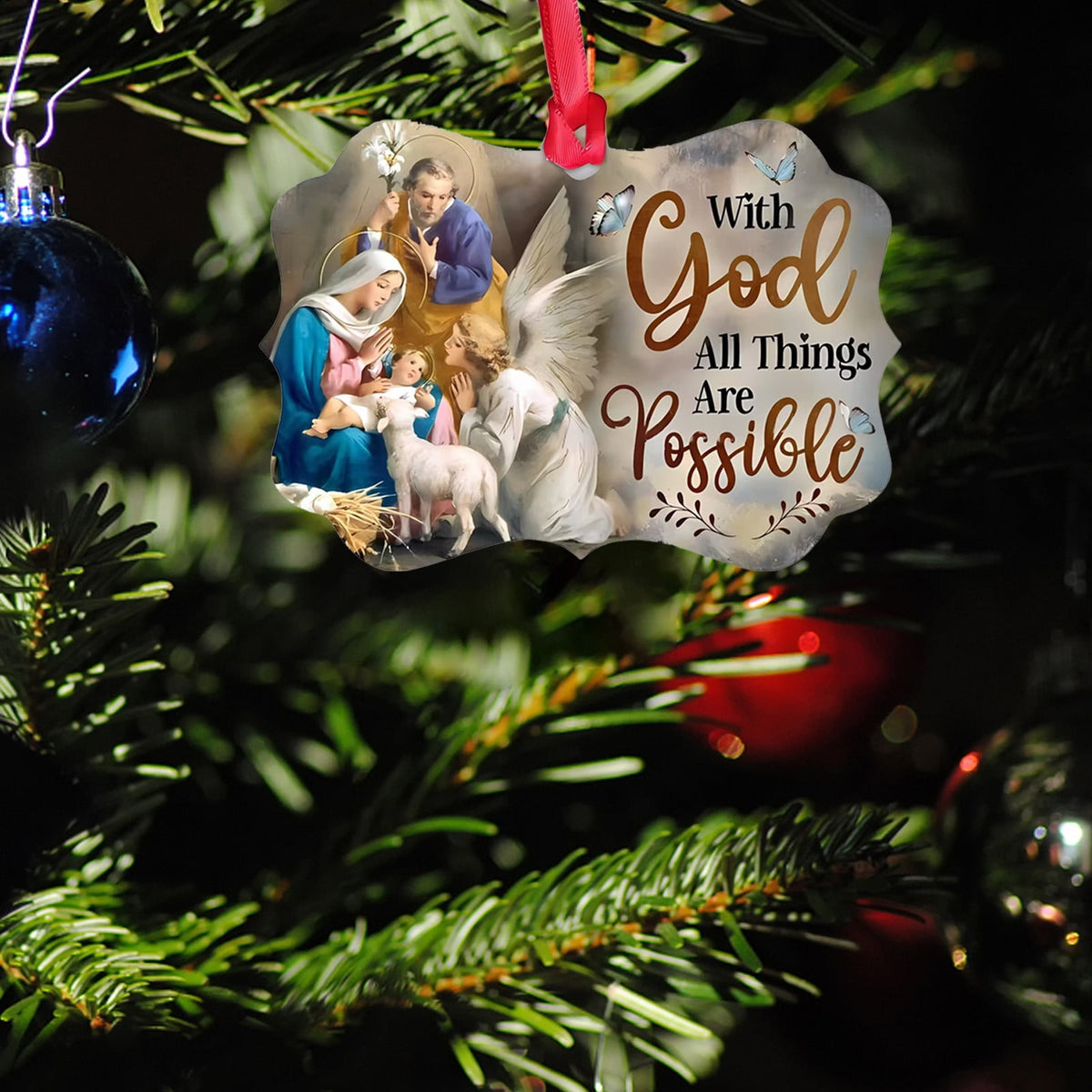 Xuniizn Nativity Ornaments, Christmas Nativity Scene Ornaments Acrylic Christmas Tree Decorations for Xmas Tree, Home, Office, Hanging Ornament, Religious Gifts, Party Decor, Christmas Decorations
