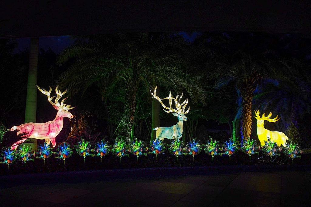 QiShi Solar Garden Lights Tree Outdoor Multi-Color Changing LED Stake Lights Flower for Garden, Patio, Yard and Decoration Solar Flickering Tree Lights (Tree,2 Pack)