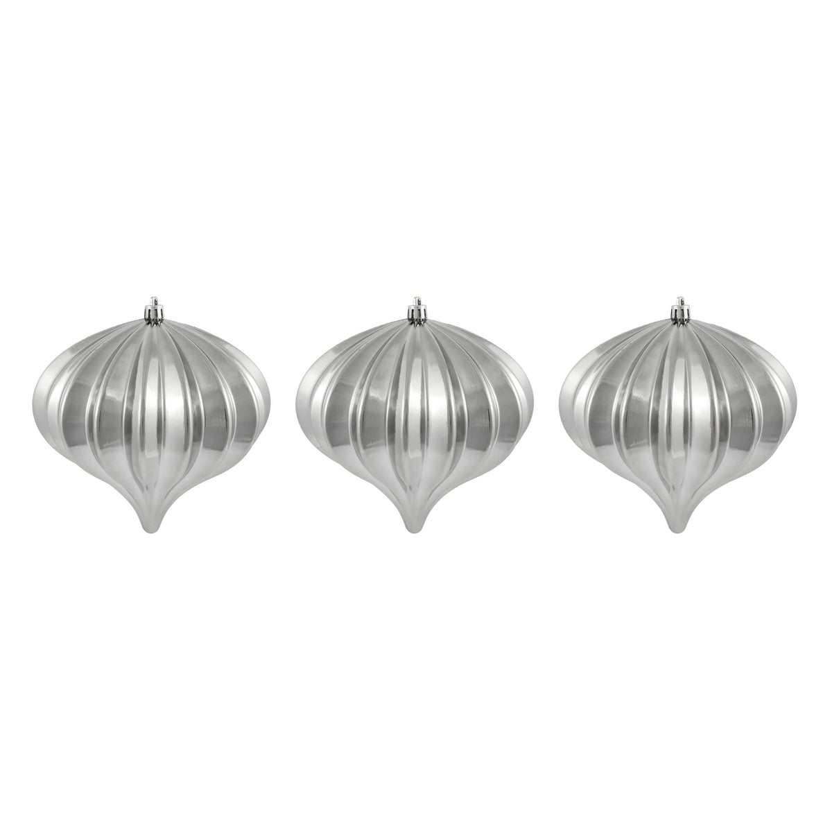 Vickerman 5.7" Burnished Orange Matte Onion Christmas Ornament, UV treated, Set of 3