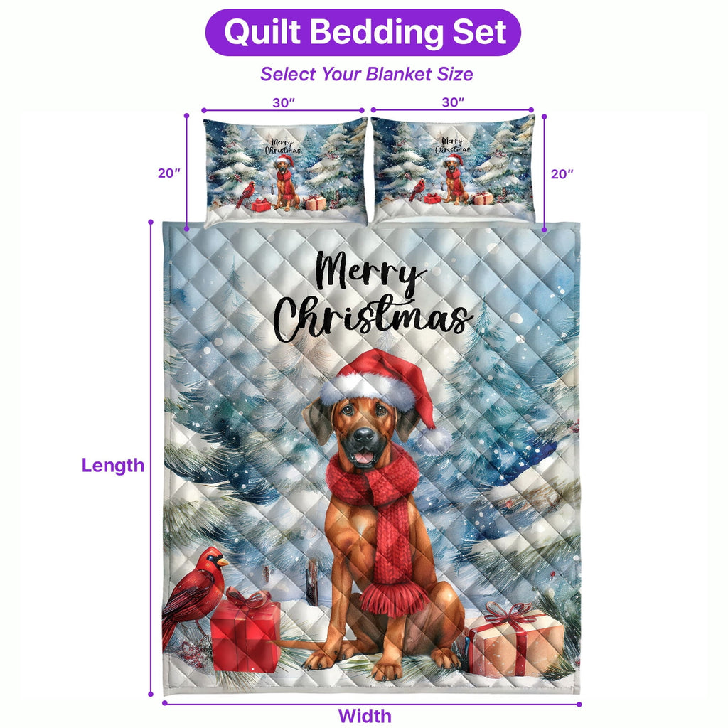 Merry Christmas French Bulldog Enjoys Woofmas Winter Xmas Holiday Quilt Bedding Set Dog Lover Gifts 1 Blanket Bed Cover 2 Pillowcases - 02022