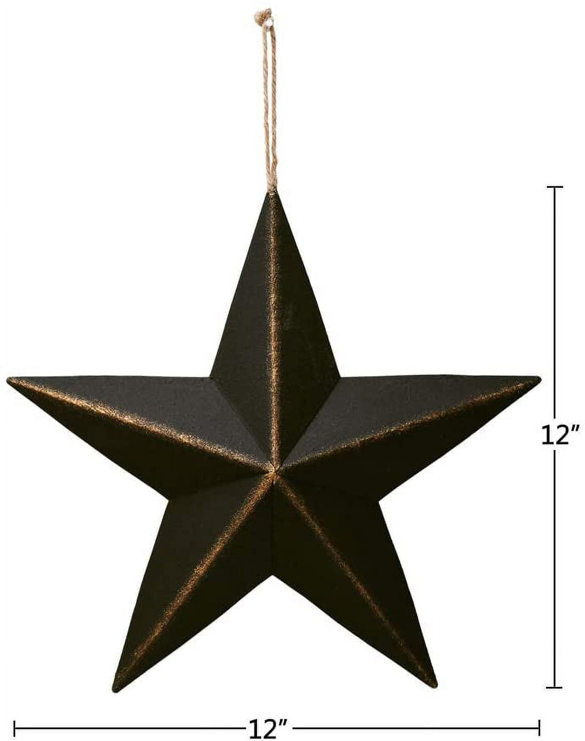 American Metal Barn Star Patriotic Star Hanging Wall Decor Outdoor Indoor Texas Star Ornament Christmas Home Decor 12 inch (3, Black)