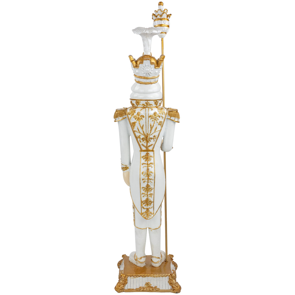 Northlight Christmas Nutcracker Soldier with Scepter - 25.75" - White and Gold