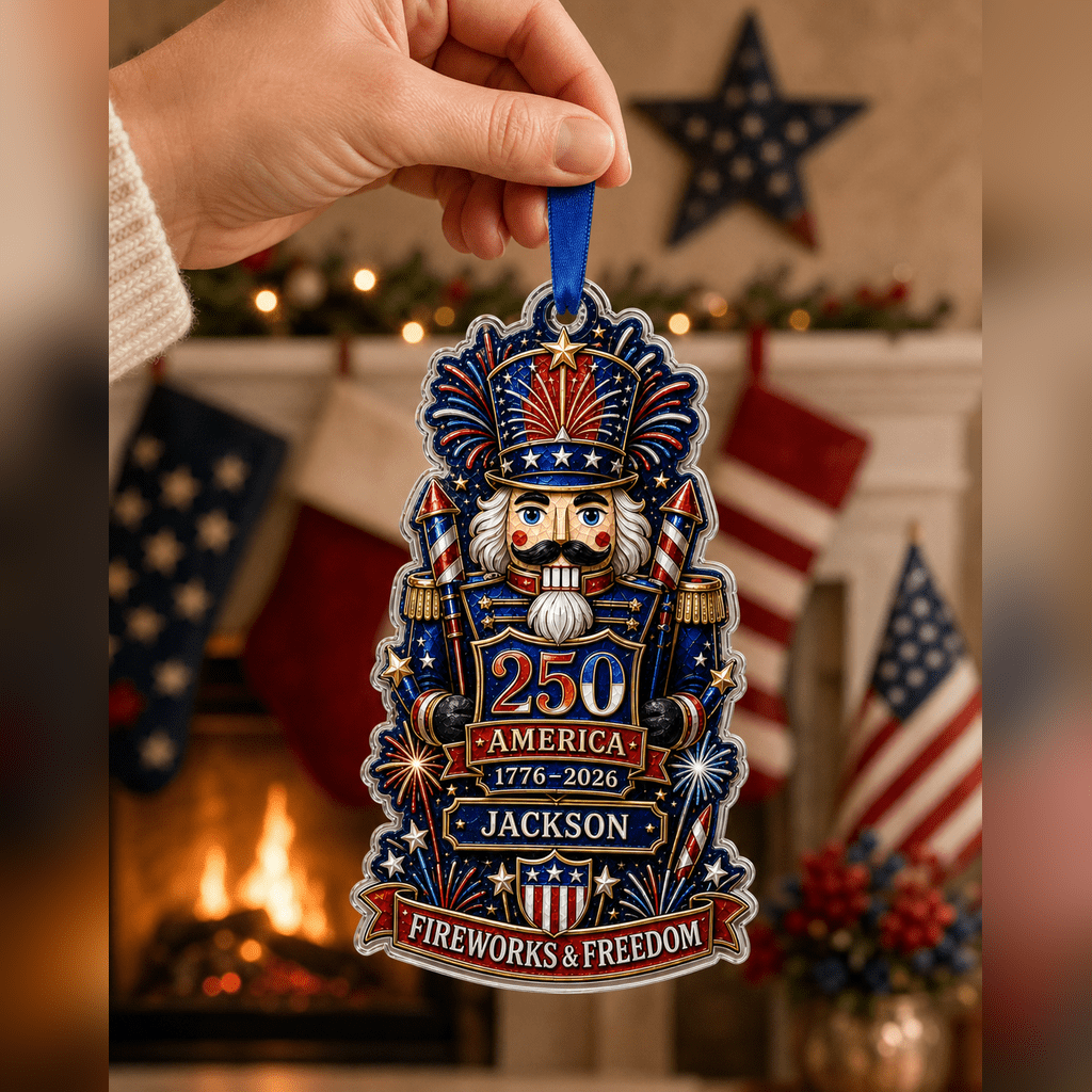 Christmas Ornament Firework Nutcracker Hanging Tree Decor for Patriotic Holiday Celebrations