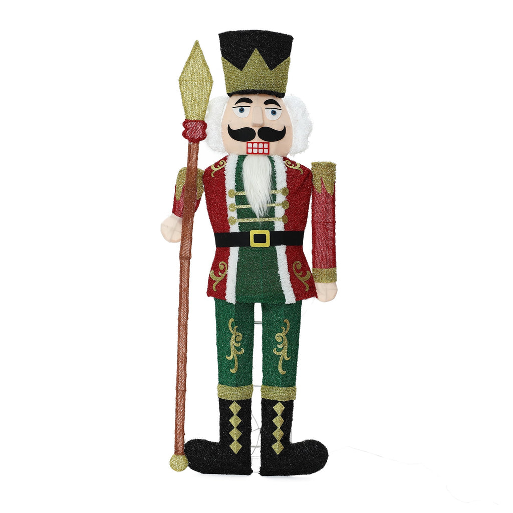 Langford Pre-lit 4ft Glittery Nutcracker Soldier Christmas Decoration