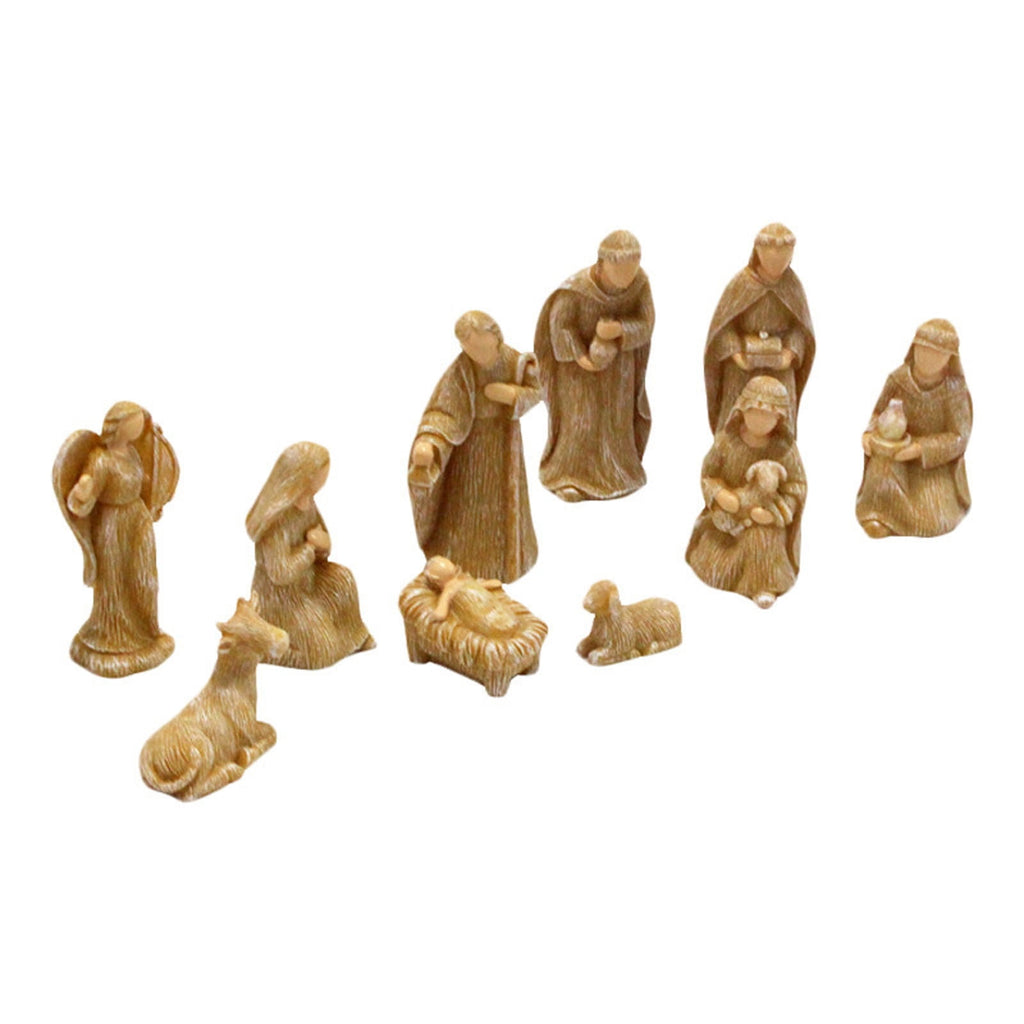 RKZDSR Religious Nativity Set - 10PCS Resin Ornaments for Home Decoration, Jesus Manger Scene