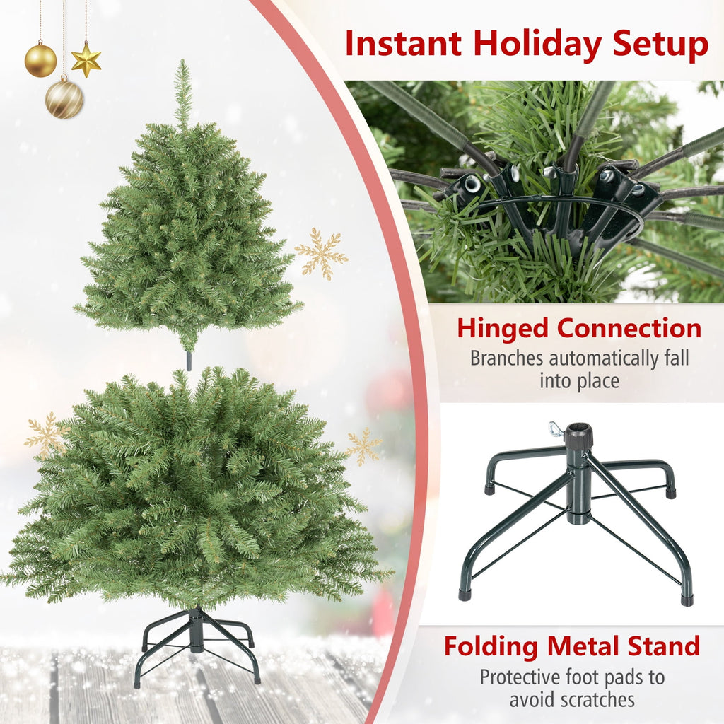 Costway 4 ft Artificial Christmas Tree with 559 Lush PVC Branch Tips & Folding Metal Stand