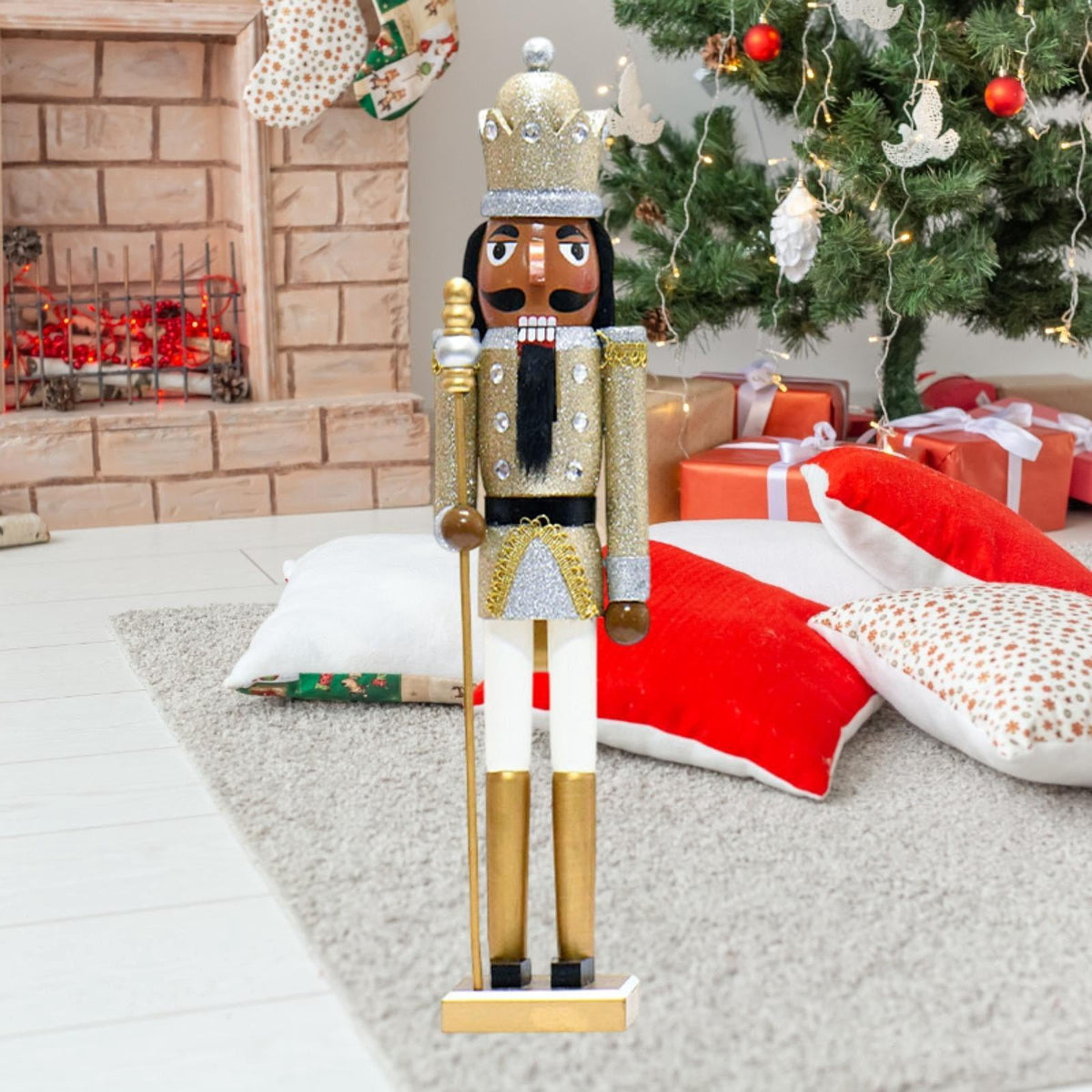 QSTDGVPW Nutcracker Figurine Christmas Decoration Photo Props Wooden Christmas Nutcracker