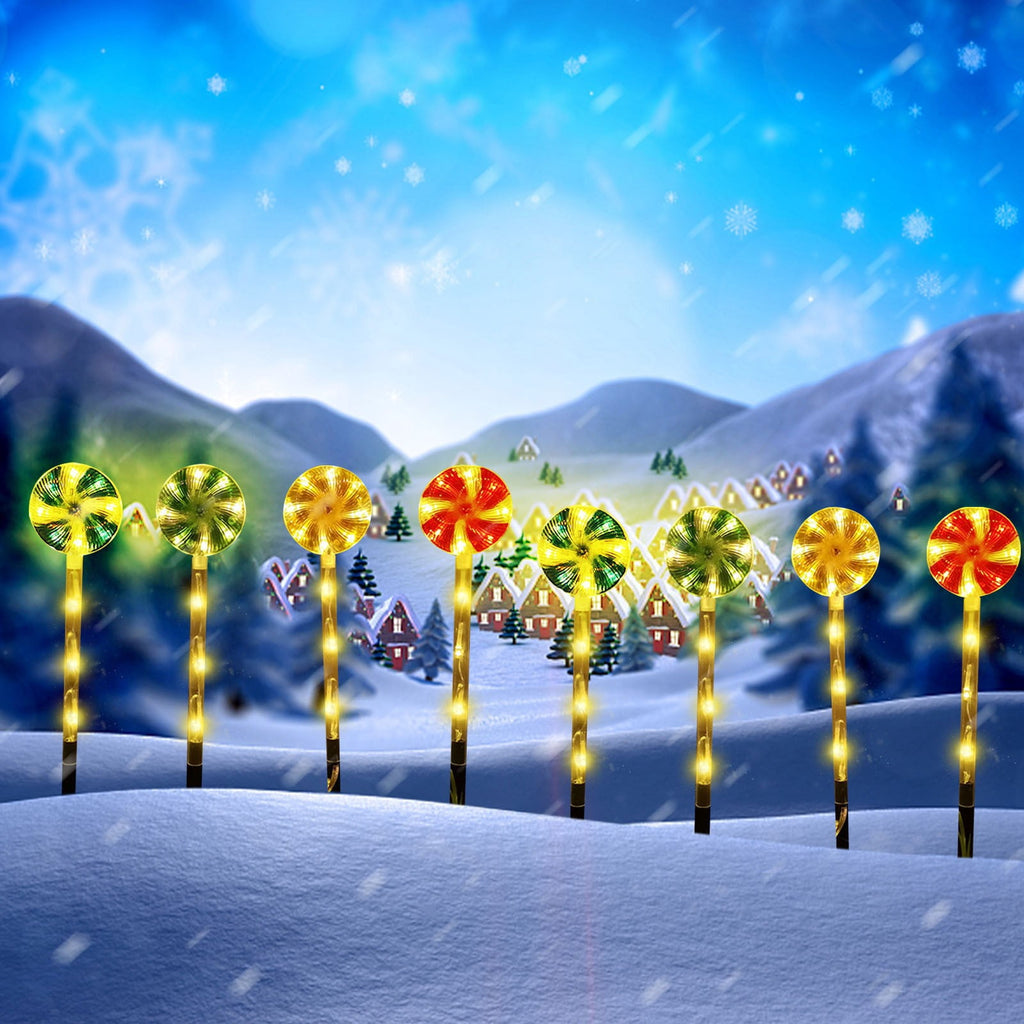 8pcs Outdoor Christmas Lights, 14.6in CXALSSY C9 LED Solar Christmas Lights near Me, Solar Outdoor Christmas Lights for House, IP65 Waterproof XMAS Candy Cane Decorations