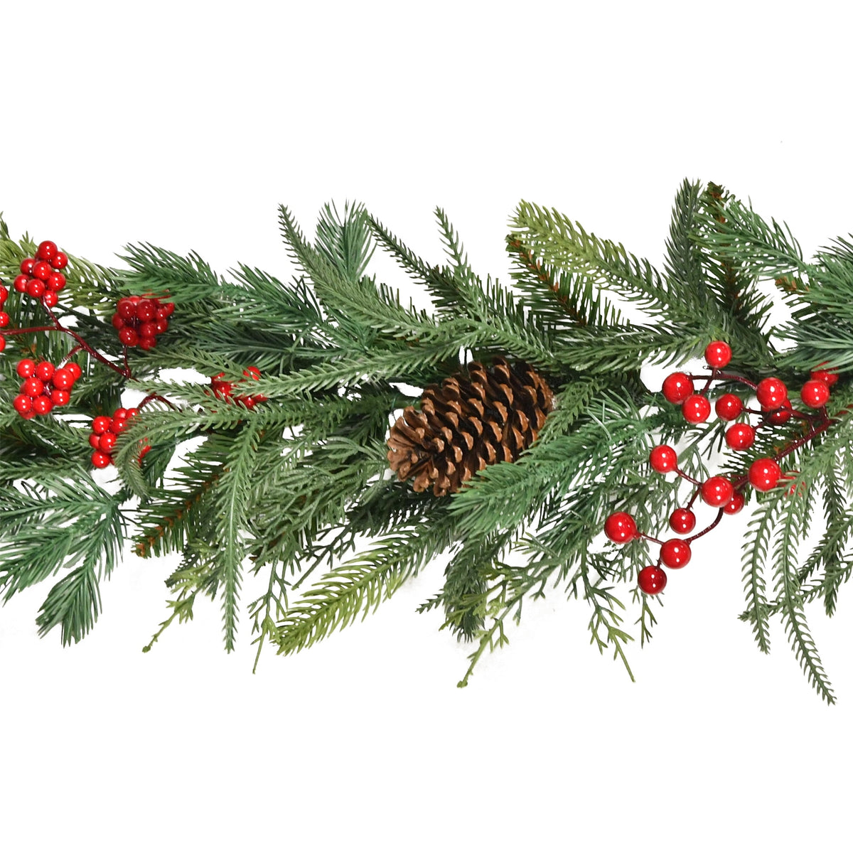 Fairfield Natural Feel Unlit Artificial Christmas Garland, Green, 9', by Holiday Time
