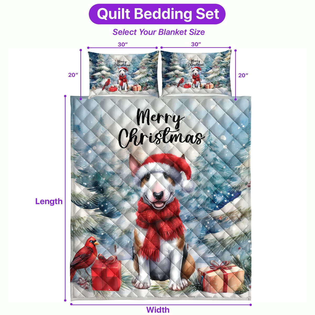 Merry Christmas French Bulldog Enjoys Woofmas Winter Xmas Holiday Quilt Bedding Set Dog Lover Gifts 1 Blanket Bed Cover 2 Pillowcases - 02022