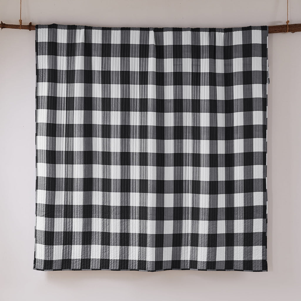 Levtex Home - Northern Star Quilt Set - Full/Queen Quilt + Two Standard Pillow Shams - Christmas Tree - Black and White - Quilt Size (88x92in.) and Pillow Sham Size (26x20in.) - Reversible