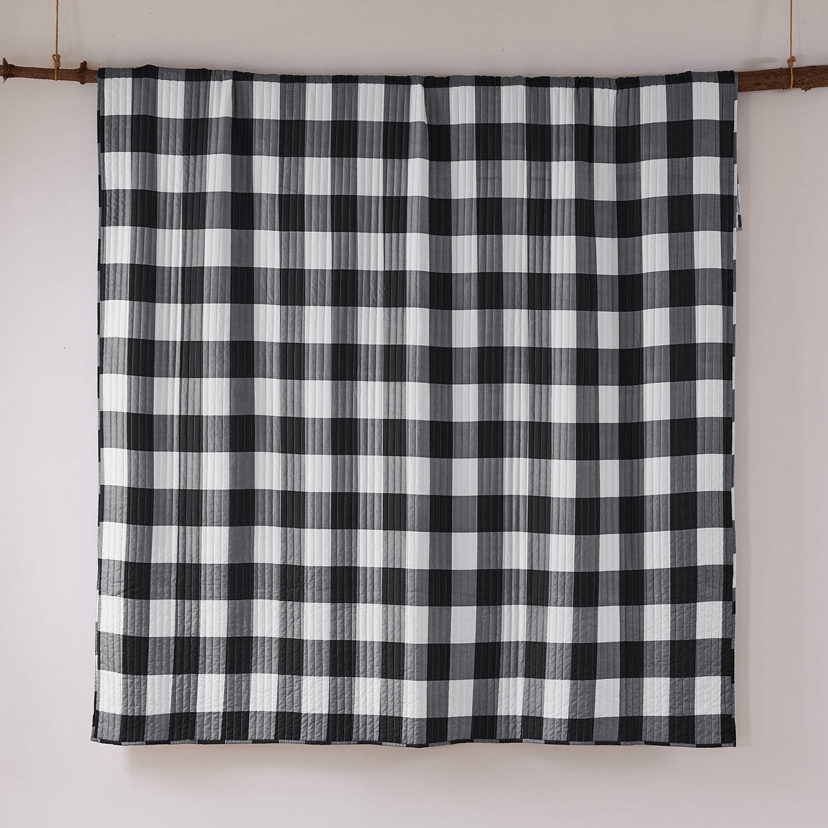 Levtex Home - Northern Star Quilt Set - Full/Queen Quilt + Two Standard Pillow Shams - Christmas Tree - Black and White - Quilt Size (88x92in.) and Pillow Sham Size (26x20in.) - Reversible