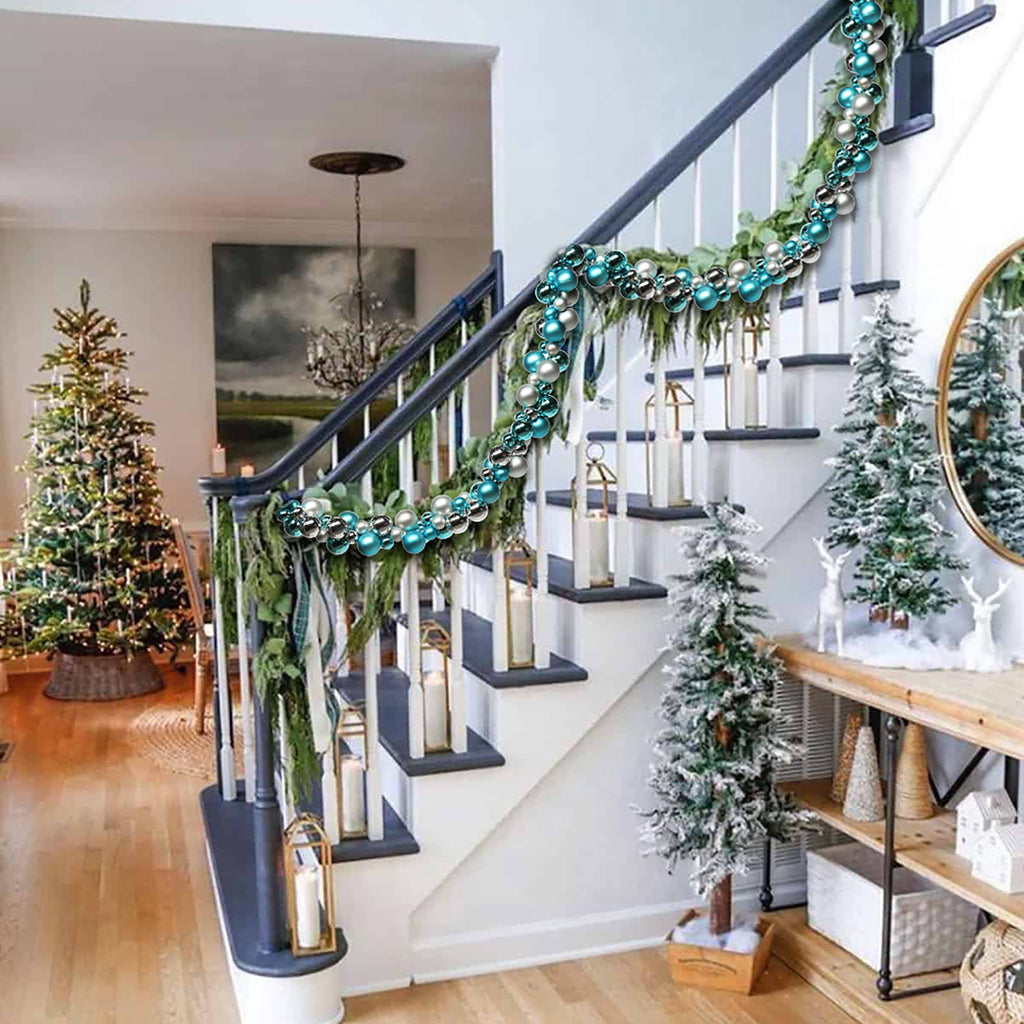 6 Ft Christmas Ball Garland Ornaments Shatterproof Xmas Hanging Balls Holiday Party Wedding Christmas Tree Decor Red