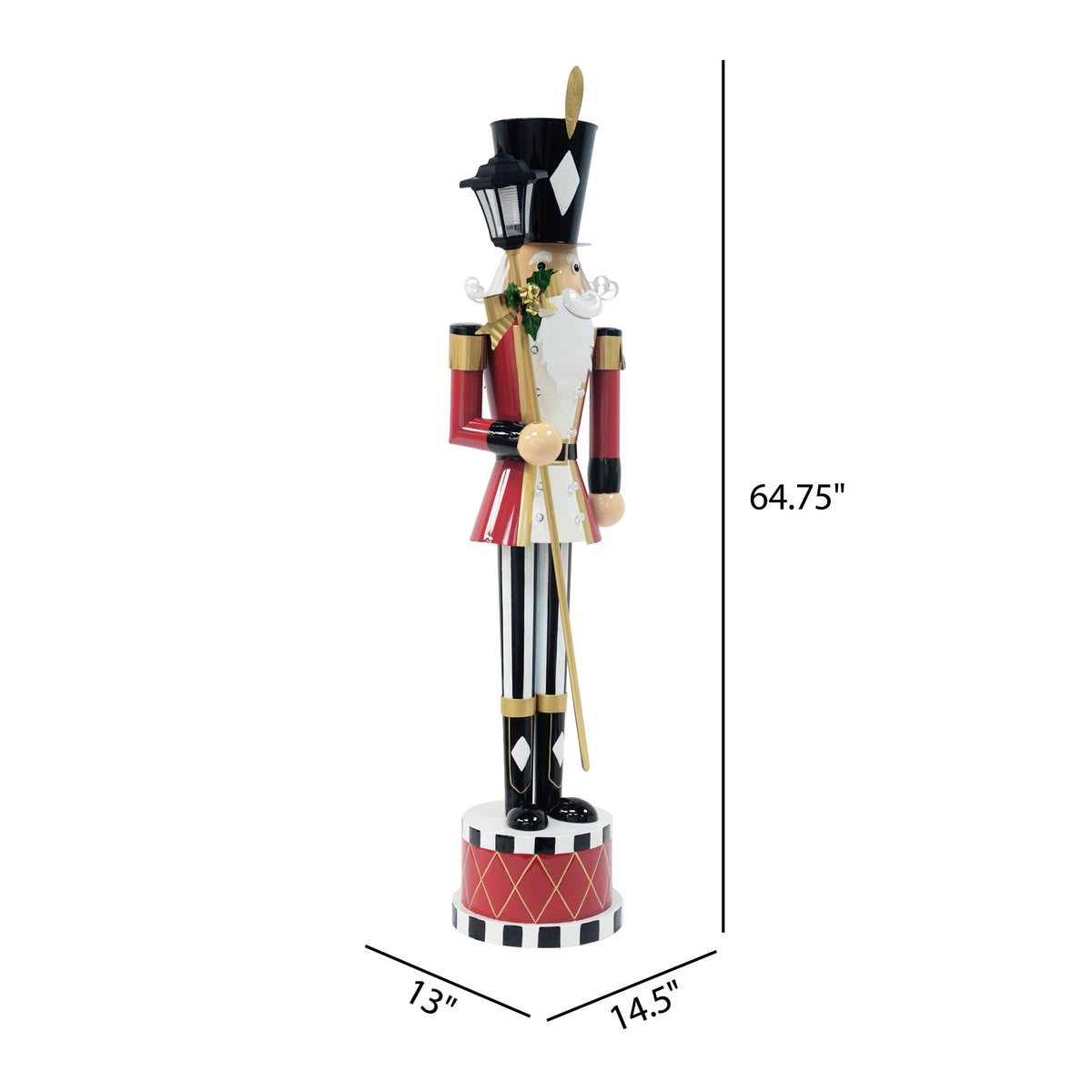 GDF Studio Classic Iron Nutcracker Decoration, Indoor Christmas Holiday Decoration