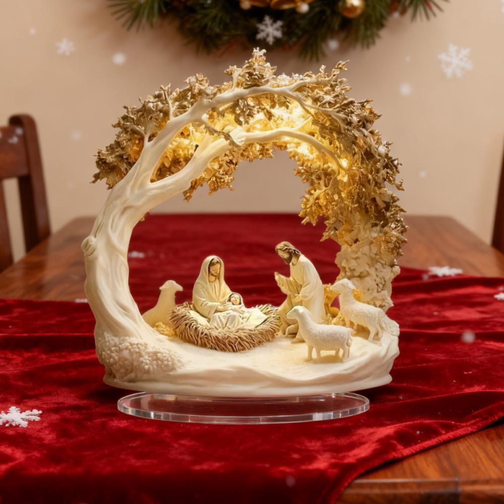 Heavenly Nativity Decor, Radiant 2D Acrylic Nativity Scene Ornaments,Colors & Thoughtful Composition,Unique Religious Aesthetic Tabletop Faith-Inspired Gift, for Family, Friends
