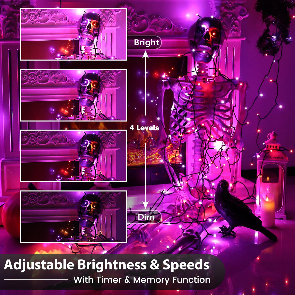 Christmas Lights Multicolor, Toodour 82ft 200 LED Christmas String Lights with 8 Modes, Timer, Connectable Plug in Christmas Outdoor Indoor Lights for Home, Garden, Party, Christmas Tree Decor